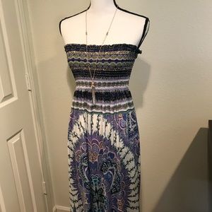 Bohemian Strapless Maxi Dress